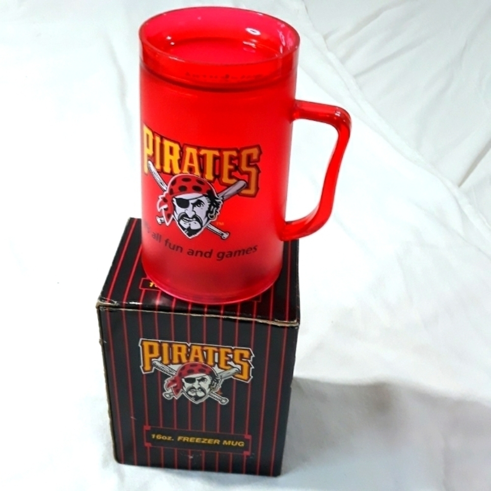 Vintage 1999 Pittsburgh Pirates Freezer Mug 16 oz New with Box Red Color